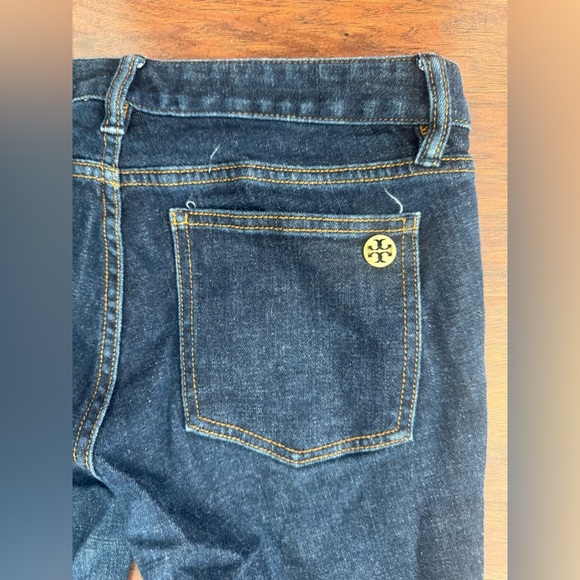 Tory Burch Super Skinny Dark Wash Jeans Midrise Luxe Stretch Size 28 - Picture 3 of 12